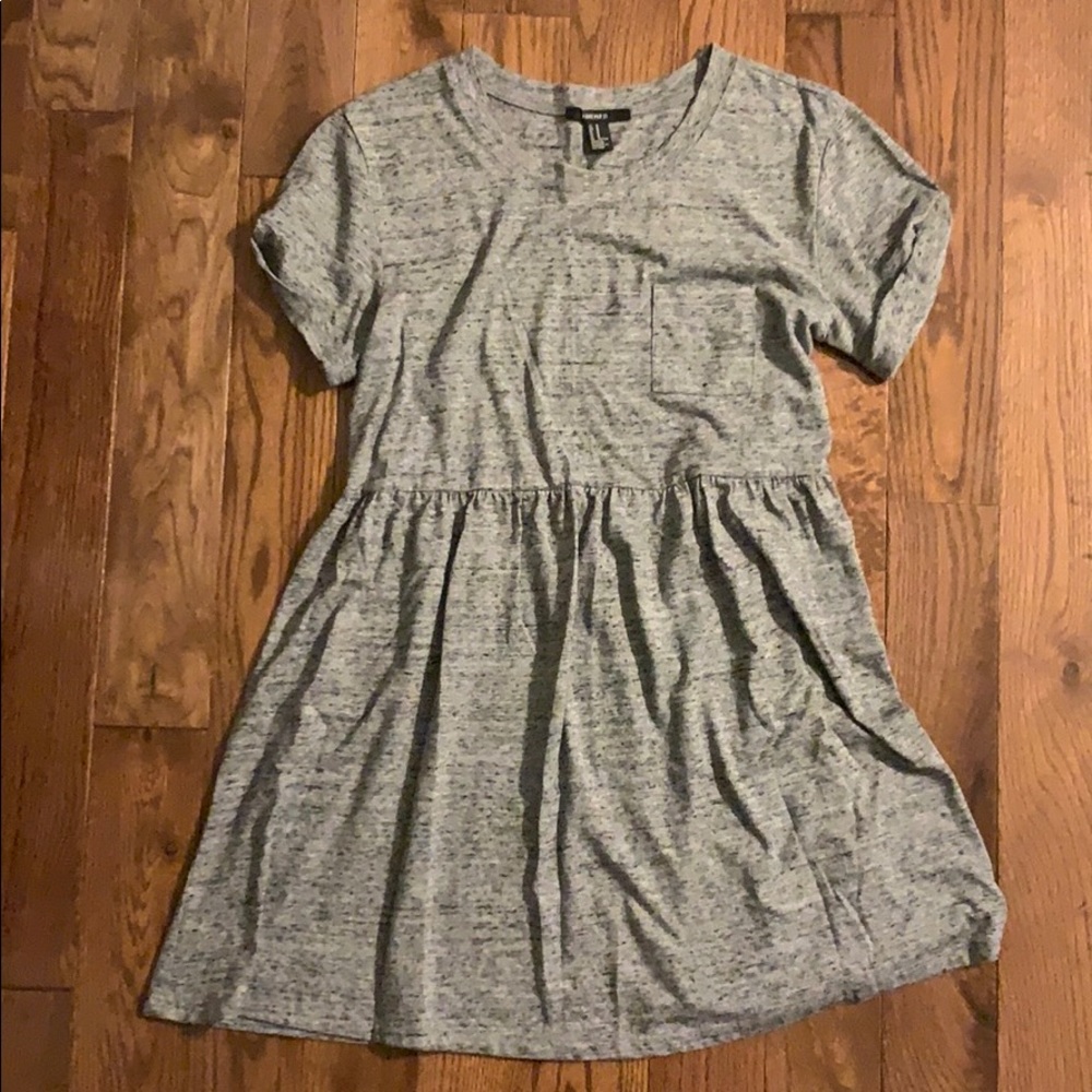 Forever21 knit easy mini dress grey heather marl M